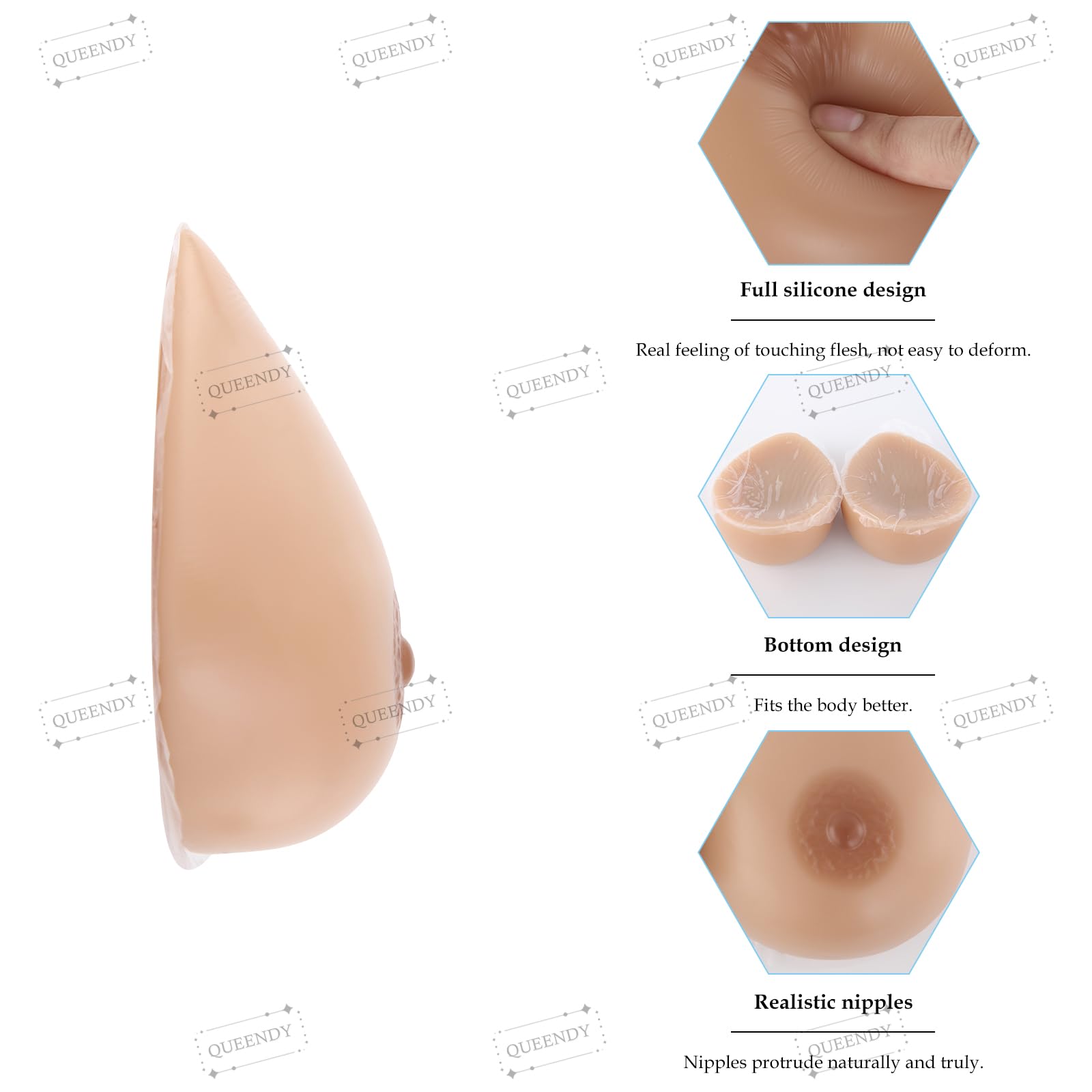 Protesi mammarie in Silicone autoadesive - AuraShape Waterdrop Design per Mastectomia, Crossdresser e Cosplay - 1 Paio
