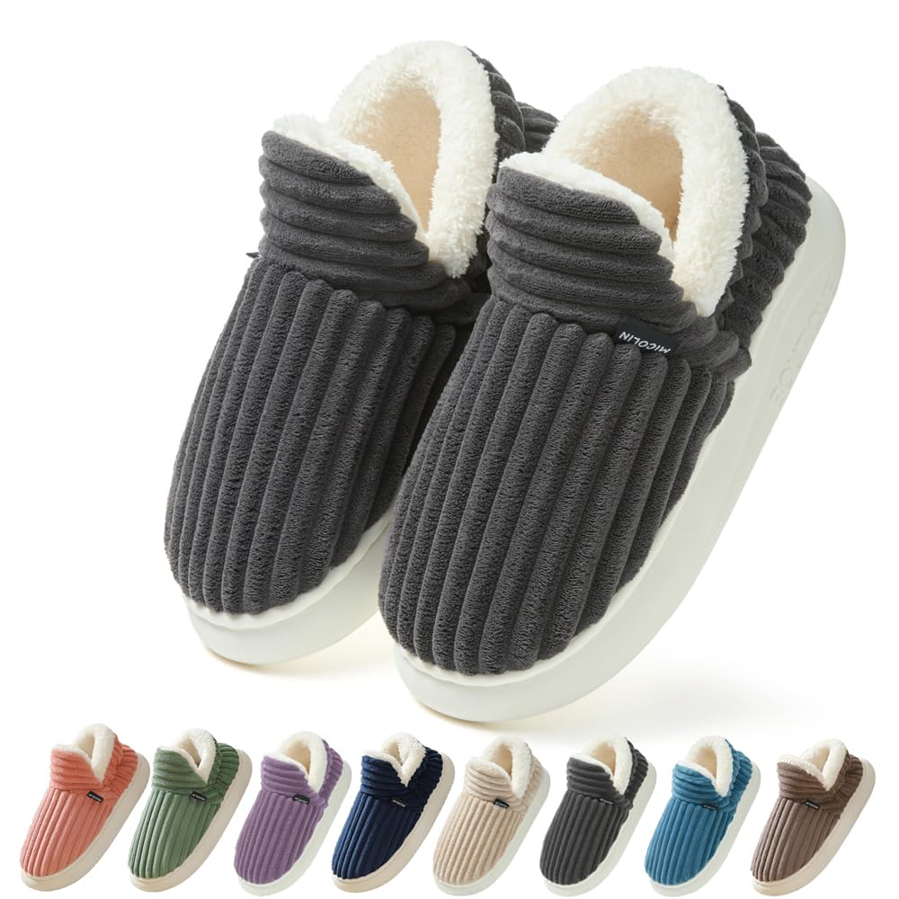 Coswind Hausschuhe Damen Herren Winter Warme Plüsch Geschlossen Pantoffeln | Bequeme Memoryschaum Slippers, Weiche&Gemütlich, Rutschfeste Sohle, Indoor Outdoor, Das ideale Geschenk