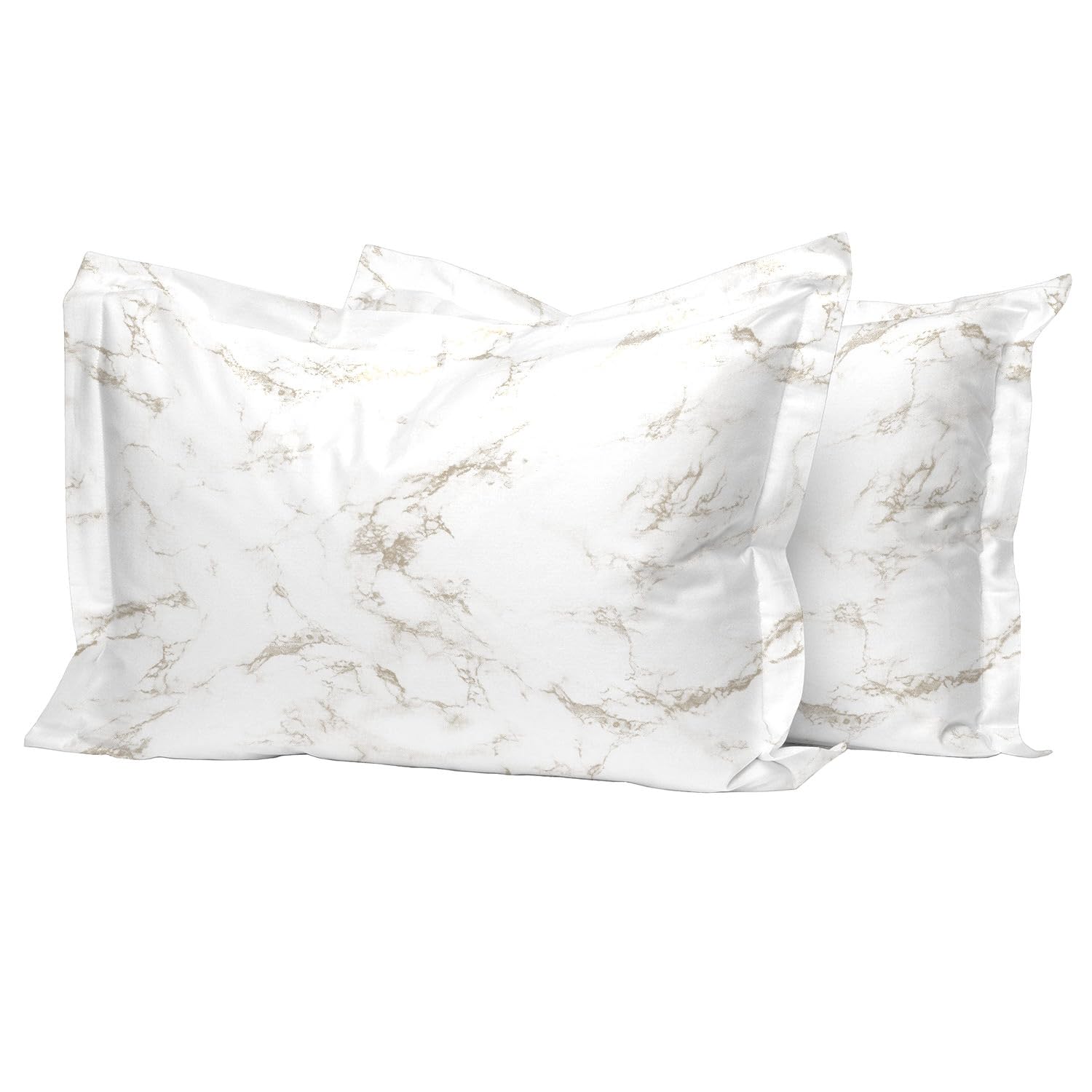 Pizuna 100% Cotton Standard Pillowcases 2 Pack White 50x75cm, 400 Thread Count Long Staple Combed Cotton Soft Pillow Cover, Sateen Weave Oxford Pillow Cases (Cooling Pillowcase 2PC) — view 87