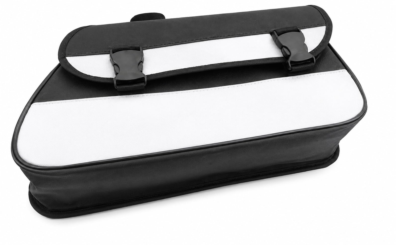 TAWAR ENTREPRISE Universal Motorcycle Side Storage Bag, Water-Resistant Bike Luggage Bag with Adjustable Straps, Black & White-image-39