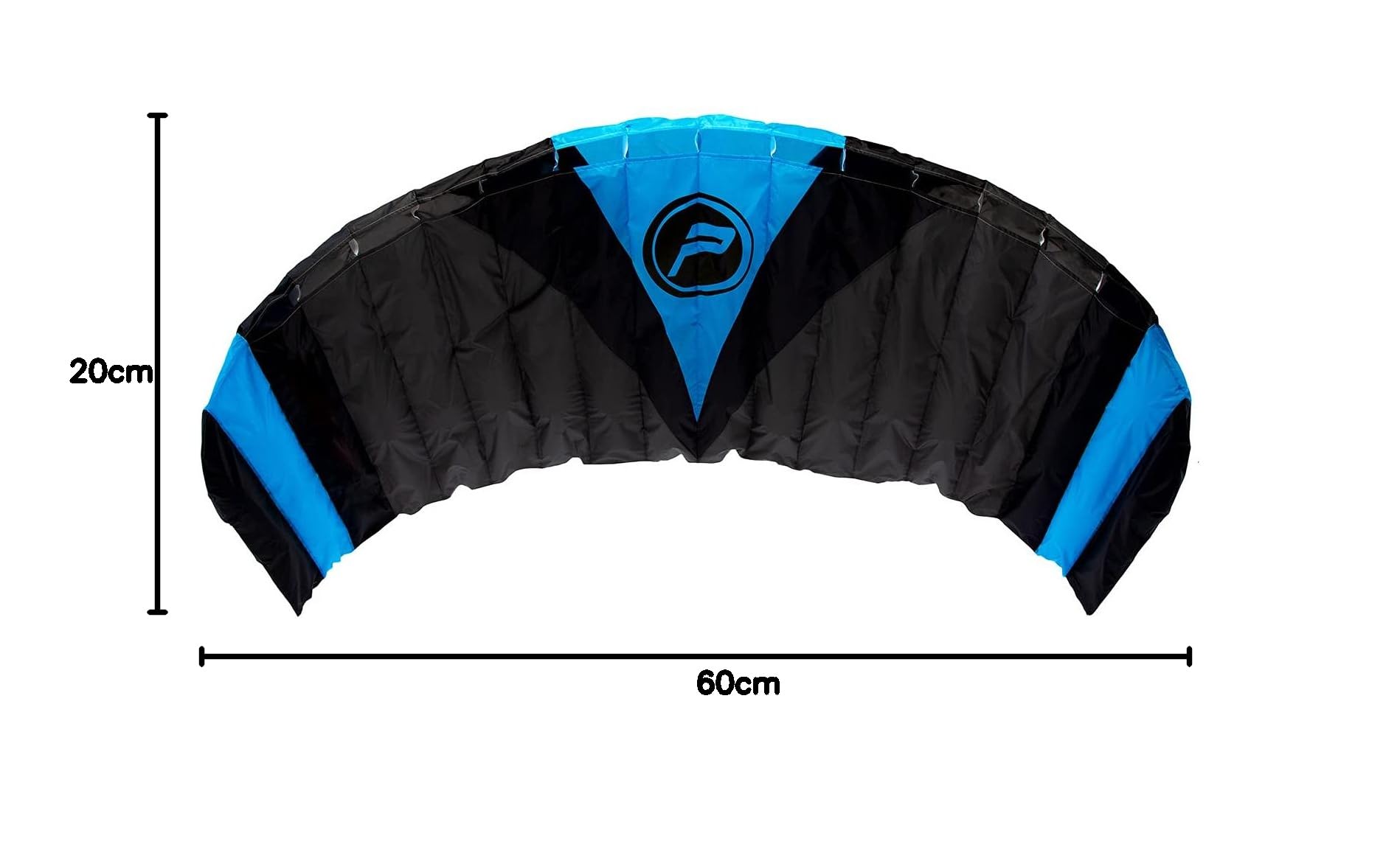 Wolkenstürmer® Paraflex Quad 3.9 (blau) - Vierleiner Lenkmatte für Mountainboard und Buggy, flugfertiger Kite mit 4x18m Dyneemaleinen & Quad-Handles