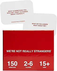 WE'RE NOT REALLY STRANGERS Card Game - 150 Conversation Cards for Couples, Friends, and Strangers - Icebreakers for Game and Date Nights, & Parties - Games for Adults and Teens, Ages 15+, 2-6 Players