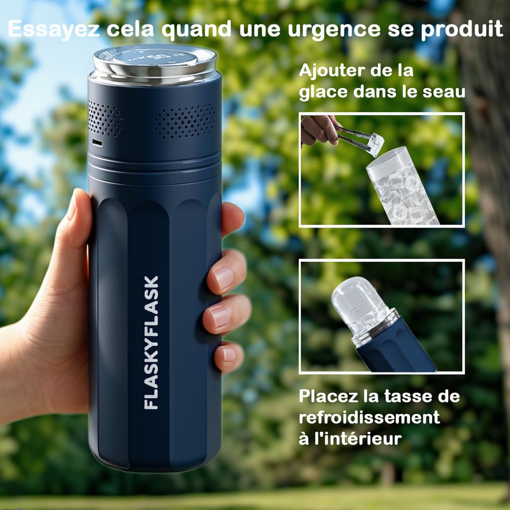 Refrigerador de insulina de viaje USB - Refrigerador médico portátil con control inteligente 2-8℃ y pantalla LCD, incluido nuevo gel en anillo, certificado TSA para diabéticos (azul)