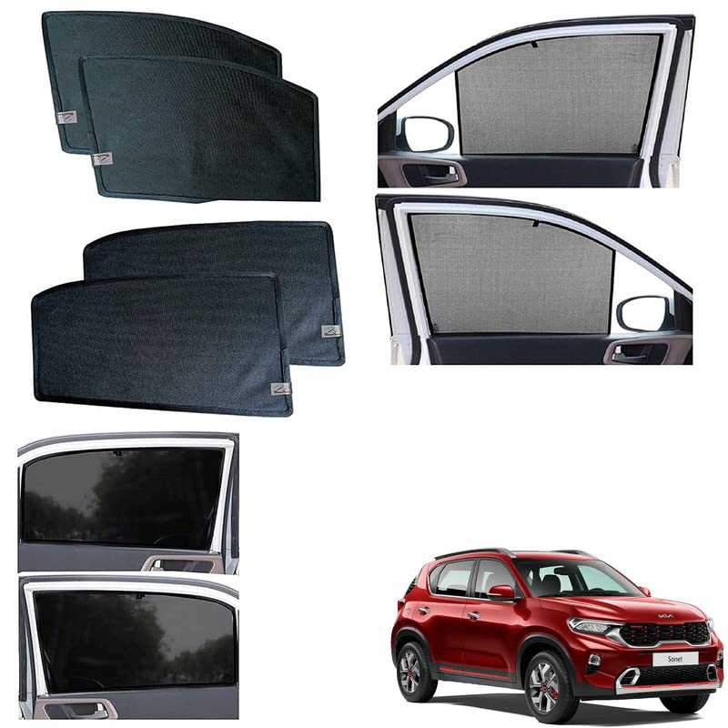 Image of WolkomHome car Fix Curtain Window Shades Half Curtains Sunshade for Sonet 2023 (Set of 4)