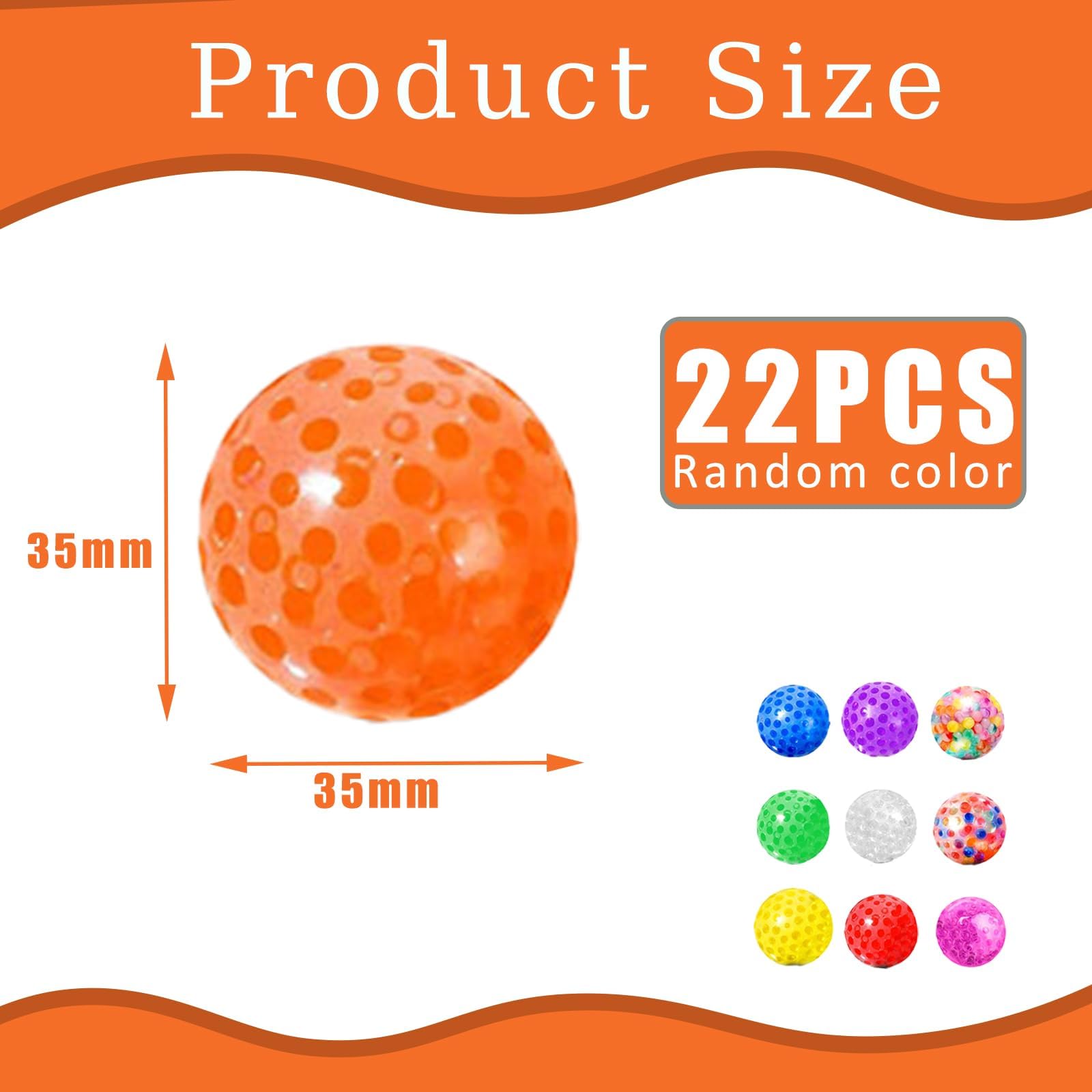 22 PCS Random Color squishy sensory balls squishy balls,stress ball for teens Reduce Pressure Suitable for Giving Gifts on Birthdays Holidays and teen's Day - Image 2