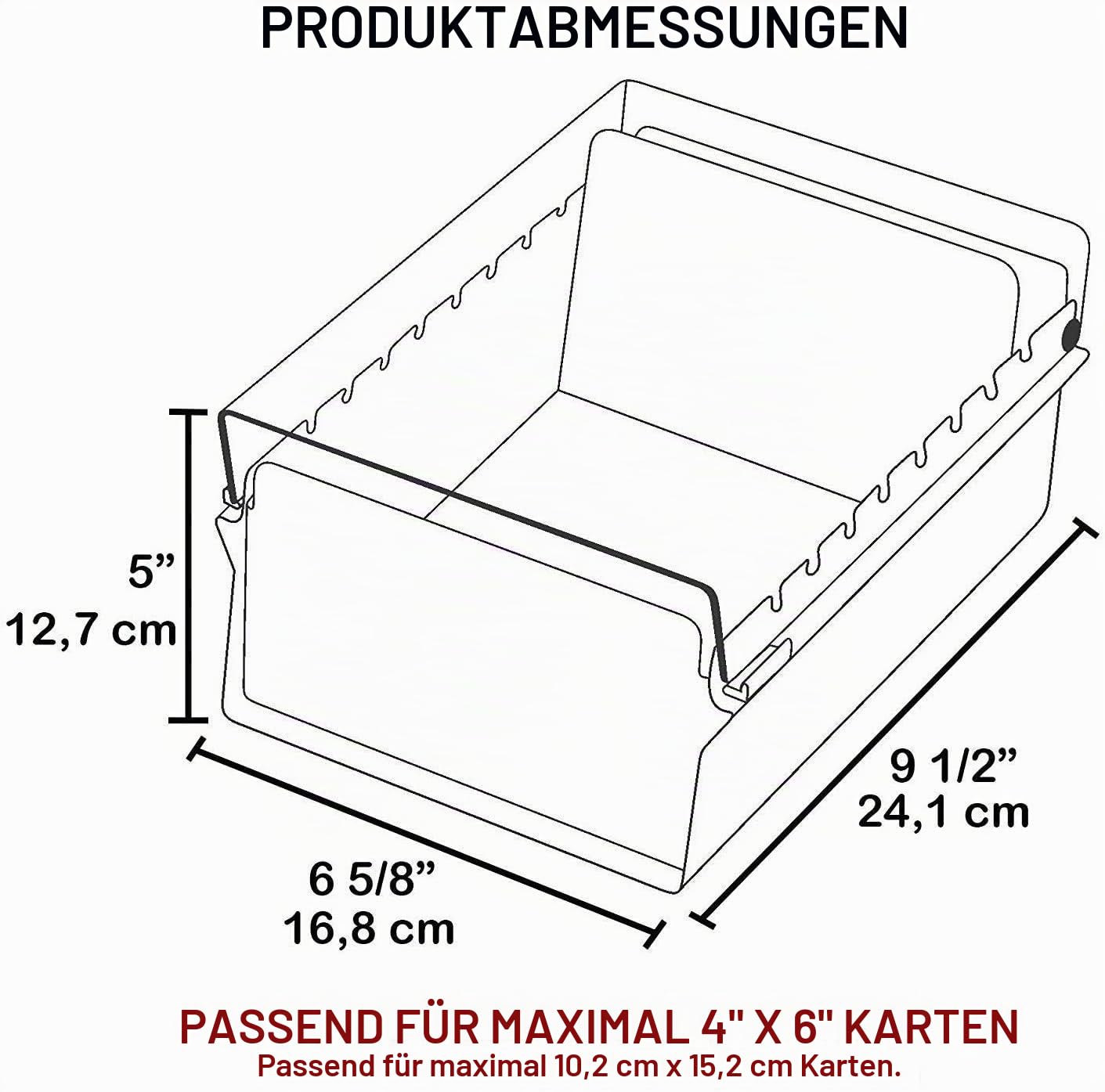Acrimet 4" x 6" Karteikartenhalter Organizer mit Metallbasis, Robust (Inklusive AZ-Indexkarten und einem Kunststoff-Trenner) (Schwarze mit klarer Kunststoffdeckelabdeckung)