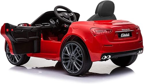 Miniatura 2 de Auto eléctrico de 12 V para niños, vehículo eléctrico con control remoto, MP3, USB, música, bocina, luces LED, puertas abiertas, rojo