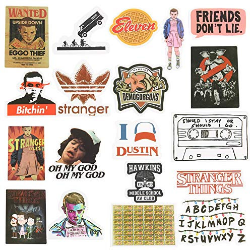 Laptops Sticker,Stranger Things Stickers for Water Bottles.18 PCS Waterproof Vinyl Decal Sticker