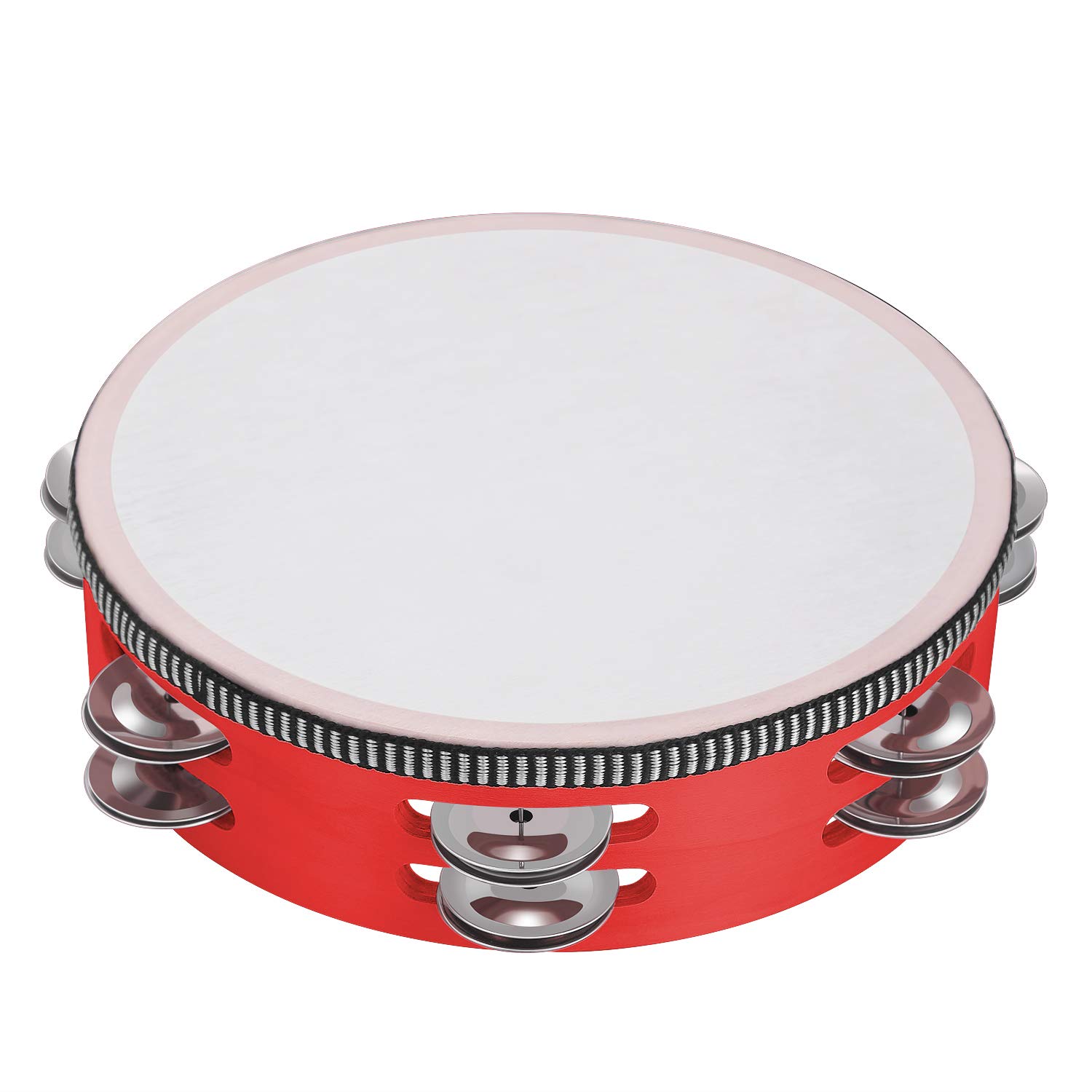 Snapklik.com : Flexzion Wood Handheld Tambourine For Kids And Adults 8 ...