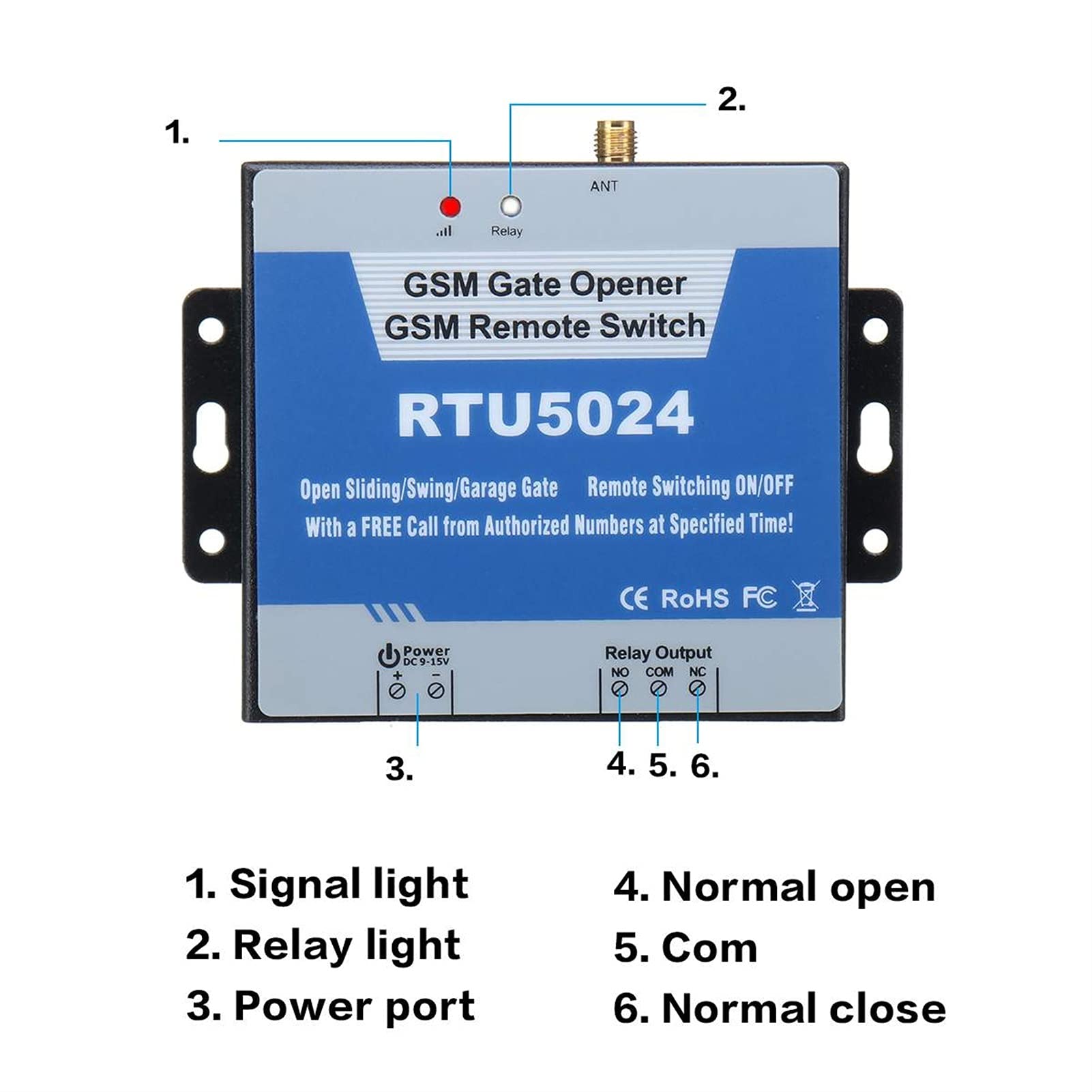 Automatyczne Samozamykacze, RTU5024 GSM. Otwieracz do bramki Przełącznik przekaźnikowy Dostęp drzwi bezprzewodowej przez bezpłatne połączenie 850/900 / 1800 1900MHz