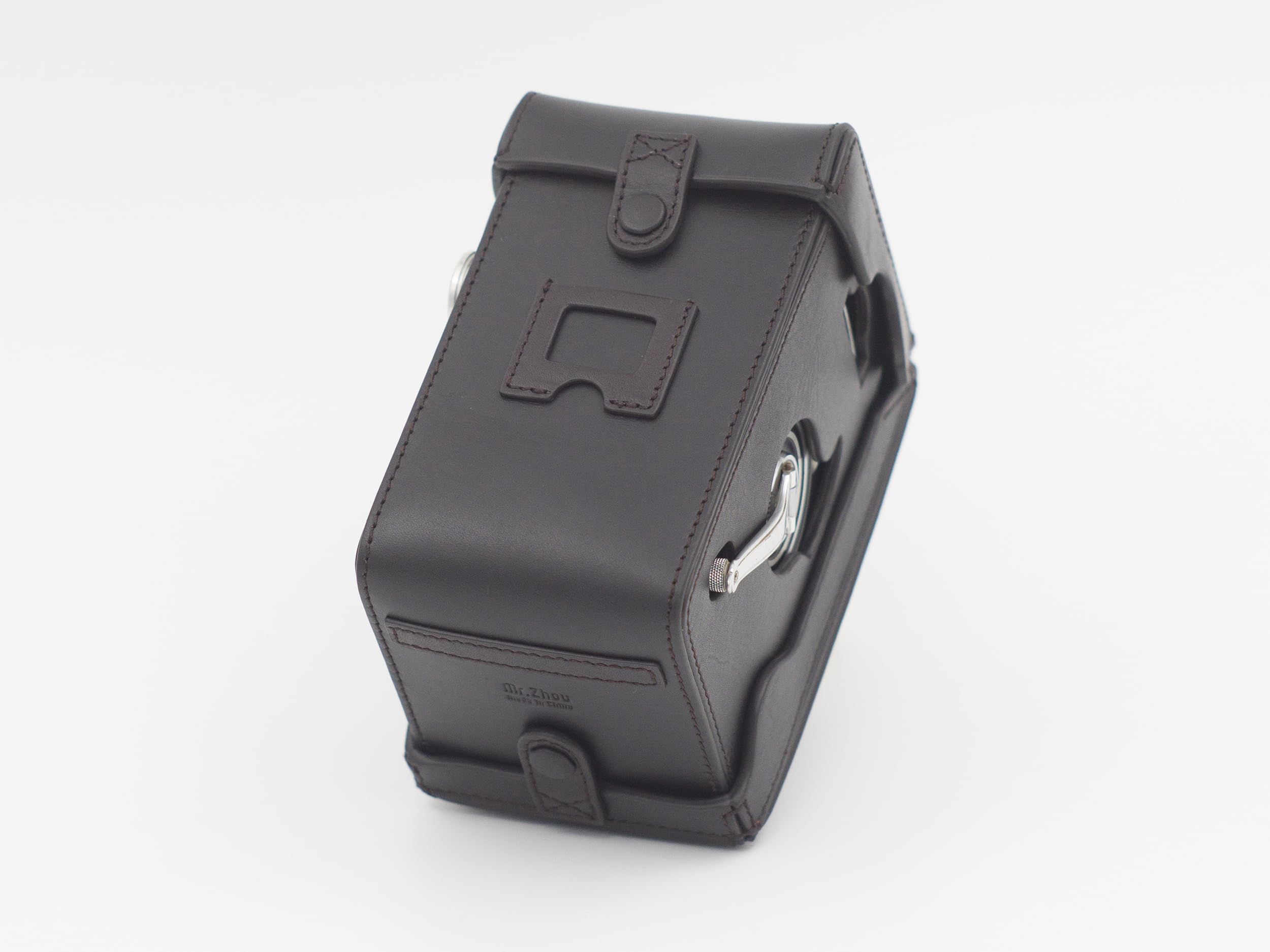 Custodia protettiva completa in pelle per Rolleiflex 2.8F 2.8E 2.8D, 3.5F, 3.5E, 3.5D e compatibile con Rolleikin 35 mm Kit adattatore pellicola, Marrone scuro, Custodia protettiva leggera