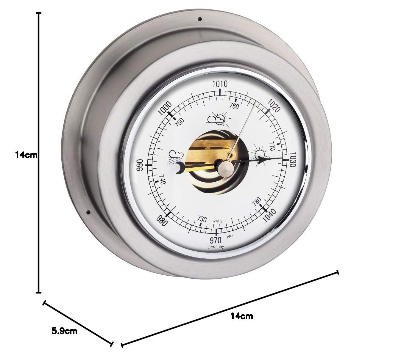 TFA Dostmann Maritim Barometro analogico 29.4024.54.B Argento 140 x 59 x 140 mm
