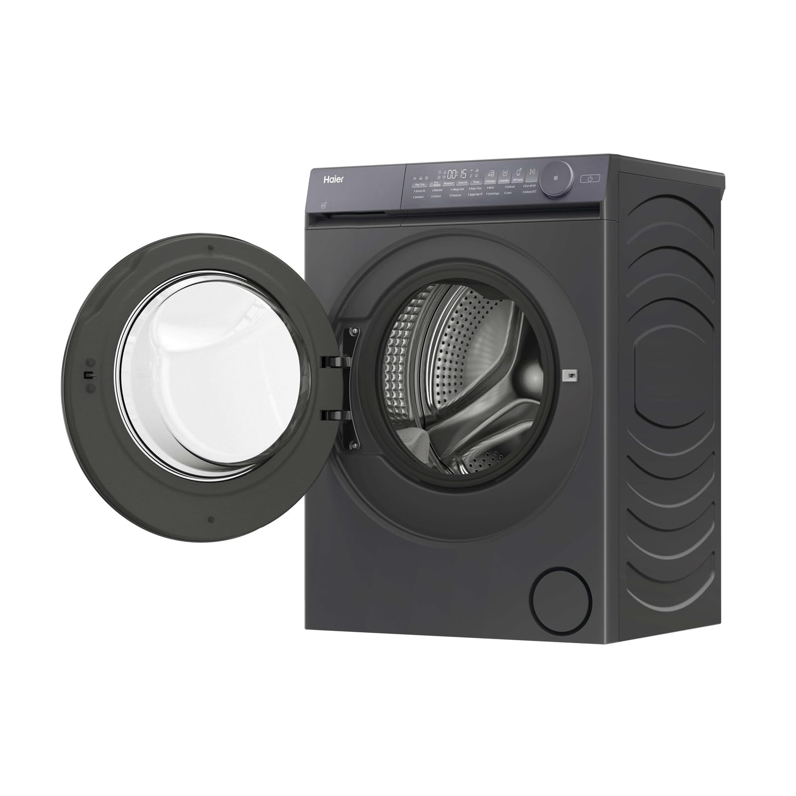 Haier X Serie 7 Lavatrice Slim 8 kg, Libera Installazione, Carica Frontale, Classe A-25%, 1400 Giri, Motore Direct Motion, Wi-Fi, hOn, 60 x 50 x 85 cm, Antracite Starry Silver - HW80-B14367GTUIT