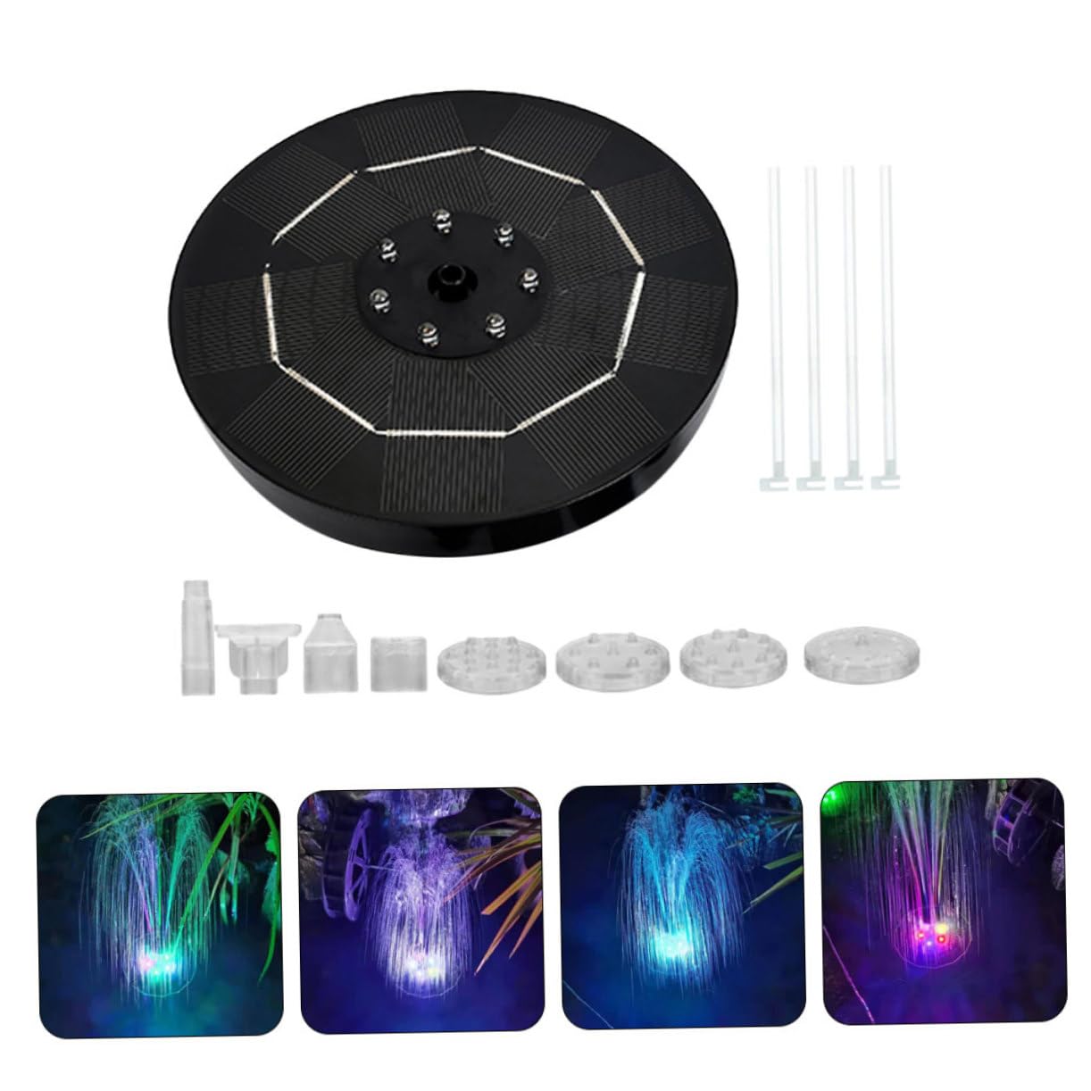 Fontana Solare per Giardino Led, Pompa 3,5 W per Vasca