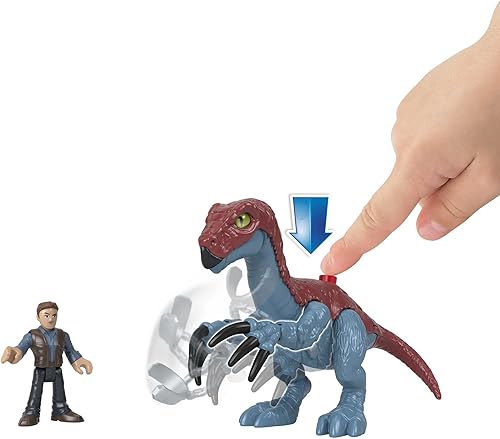 Miniatura 2 de Fisher-Price Imaginext Jurassic World - Juego de figuras de dinosaurio Therizinosaurus & Owen Grady para juegos de simulación, preescolar, niños a
