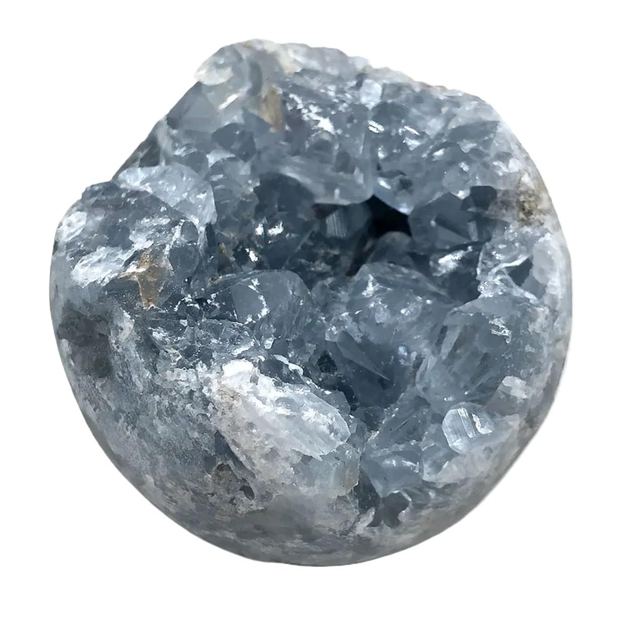 Geoda de celestina azul natural elimina el estres visual con cristales zen