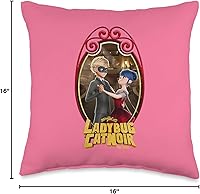 Vista 4 de Miraculous Ladybug and Cat Noir The Movie Ball Dancing Pillow, 16 x 16 pulgadas, multicolor