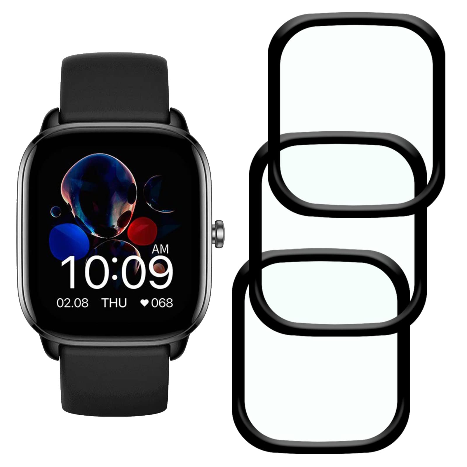 YIFNTANG [4 Pezzi Pellicola Protettiva per Amazfit GTS 4 Mini Smartwatch, Anti Graffio,Copertura Completa (3D Curva),HD Protezione Schermo Compatibile con Amazfit GTS 4 Mini