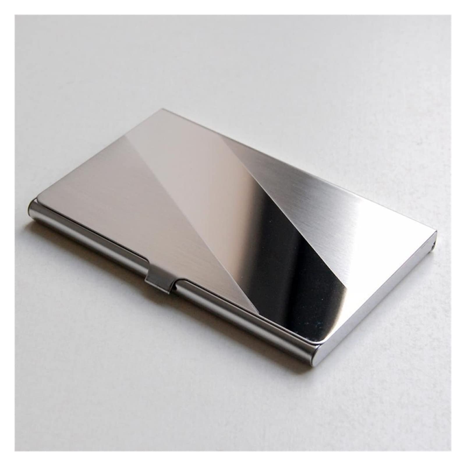 Porta Biglietti da Visita Supporto for carta di credito portatile in alluminio Nuovo supporto for biglietti da visita in acciaio inossidabile Bank Silver Box Silver Silver Unisex ID Titolare della car
