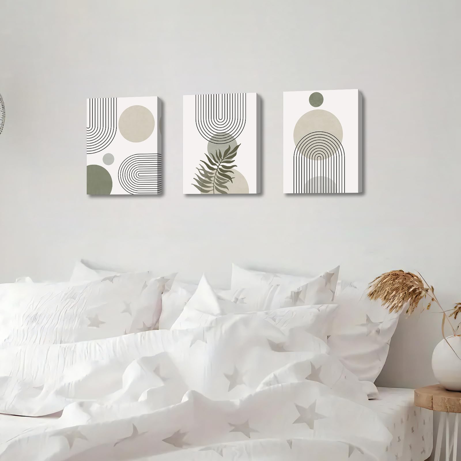 Impression Sur Toile Intissee Formes Géométriques Tableau 3 Parties Tableaux Decoration 50 X