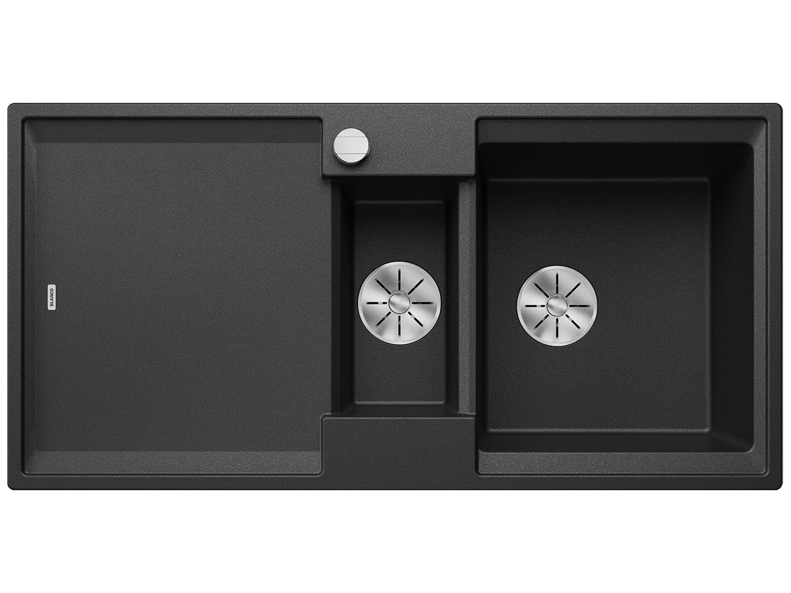 BLANCO Adira 6 S | SILGRANIT Sink in Anthracite | Installation Type: Inset Installation from Above | Reversible | for 60 cm Wide Base cabinets | Large Bowl | Easy-Care Surface | [100x50x21.2 cm]