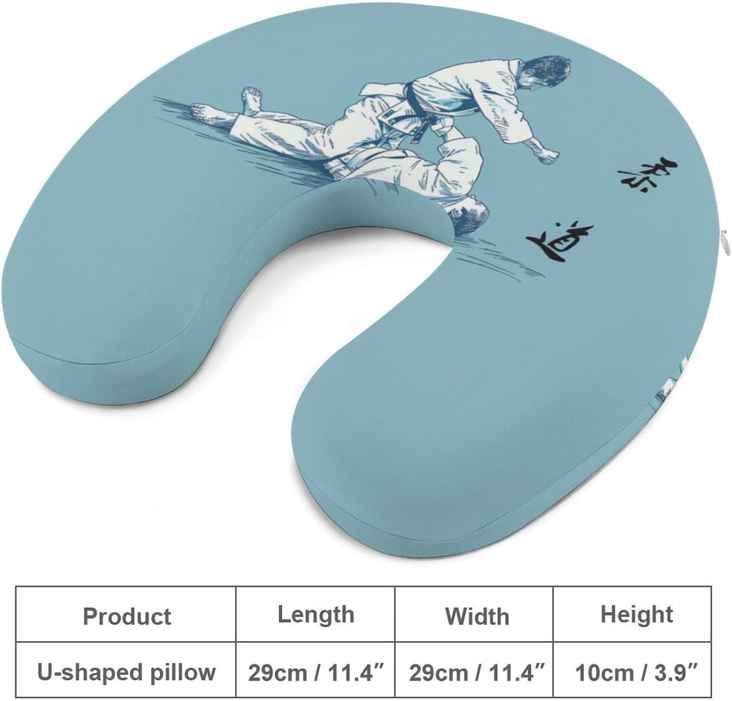 Japanese Judo Travel Pillow U Shape Neck Pillow Washable Pillowcase for Sleeping Chair