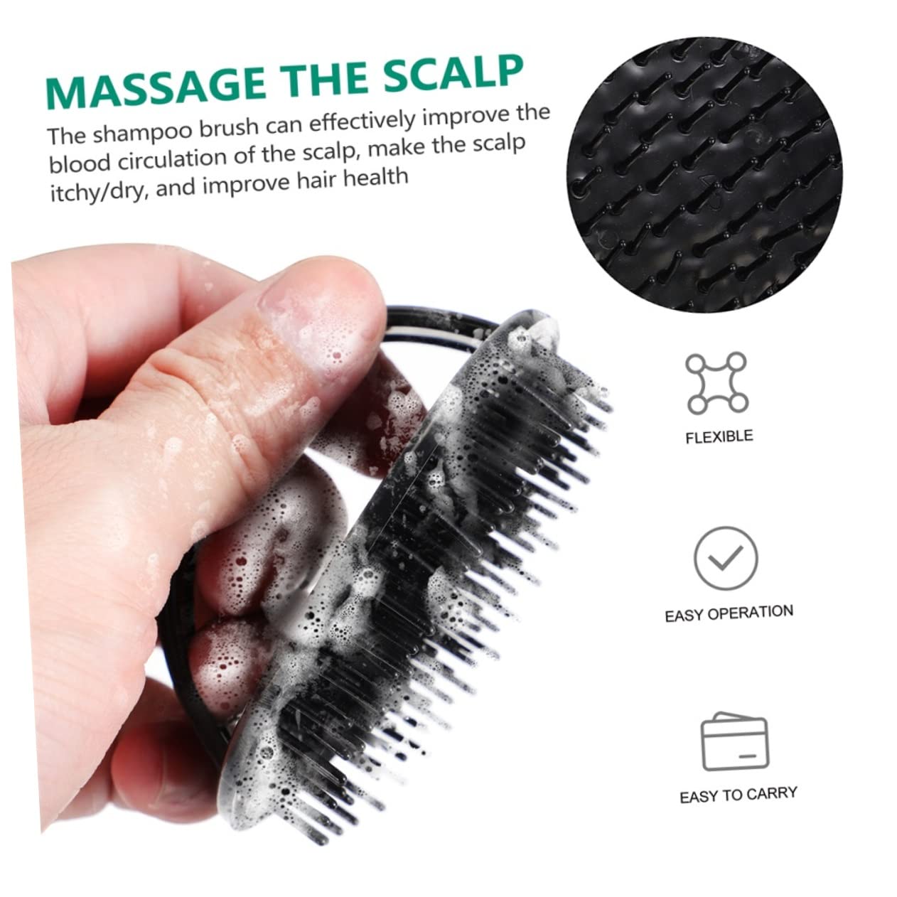 Beaupretty 20piezas Cepillos De Masaje Cabelludo De Cuidado Peine De Para Champú y Exfoliación Diseño Ergonómico y Cómodo Para Adultos