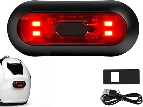 Luz de casco de bicicleta, luz de freno para casco de motocicletabicicleta LED de advertencia de seguridad para conducción nocturna, batería
