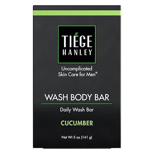 Tiege Hanley Jabón de barra exfoliante para hombres (barra corporal de barras)  Con carbón para desintoxicar  Aroma de sándalo  Fabricado en los
