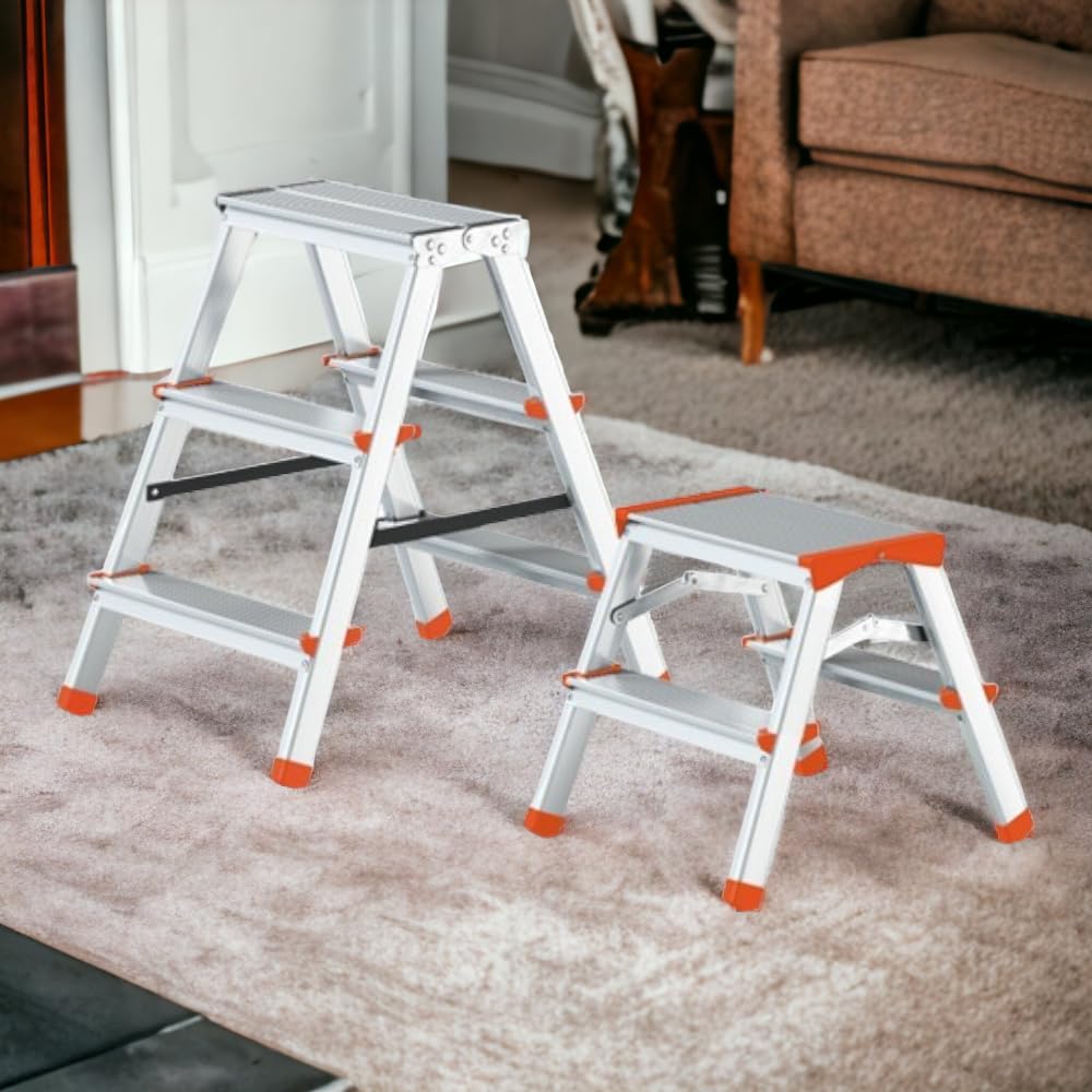 Taburete doméstico de aluminio con pies antideslizantes Tip Tap STEP-UP - 3 escalones
