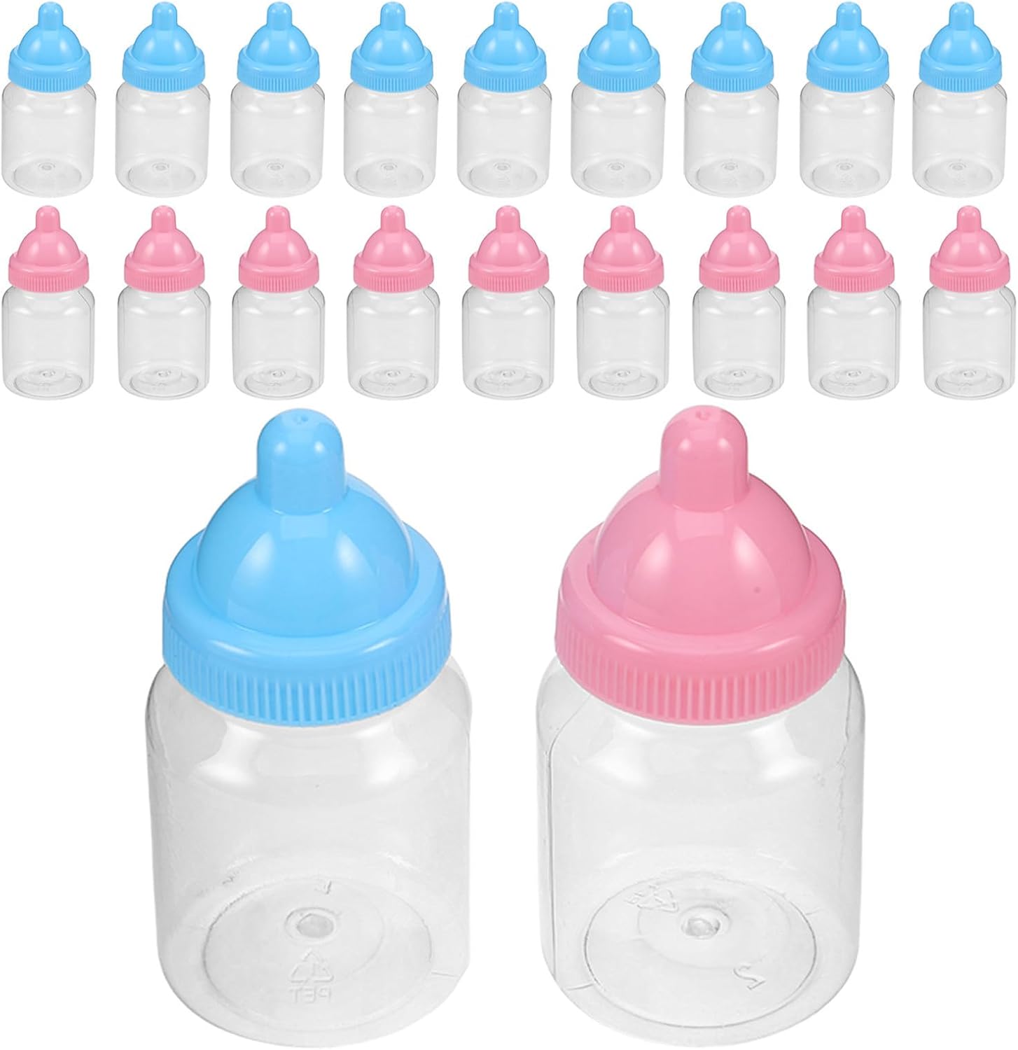 OUNONA 48pcs Pink Plastic Bottle Favor Container for Birthday Parties