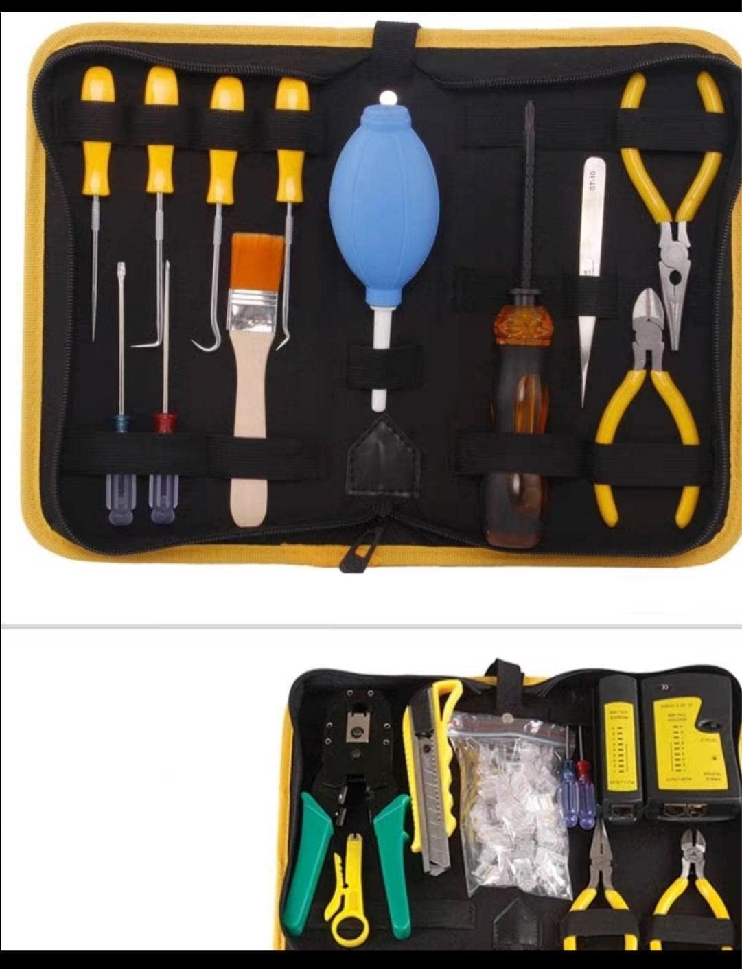 Utoolmart Professional Tool Pouch,Oxford Canvas Tool Pockets, Heavy Duty Tool Organizer,Fully Adjustable Work Belt,Waterproof,Protective Work Bag Black Medium