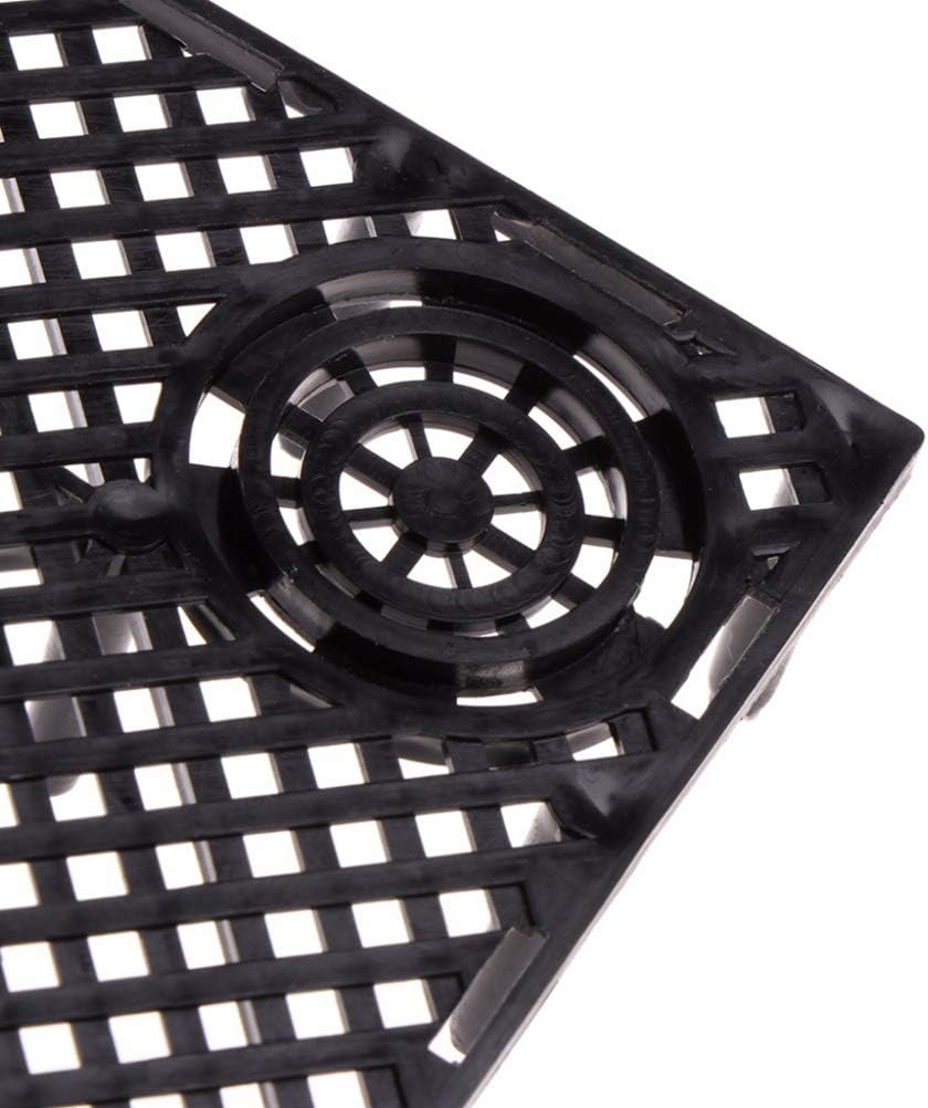 POPETPOP 10pcs Fish Tank Undergravel Filter Board PVC Aquarium Bottom Clapboard Fish Tank Filter (Black) - Image 4