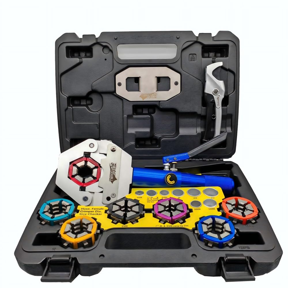 GD-2501H THANKHAO AC Hose Crimper Kit, "WORK IT RIGHT!" with Hand-held Hydraulic Pump, Correctly Repair AC Hoses ON or OFF the Vehicle, Innovation and