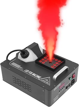 Fog Smoke Machine,1500W Haze Machine RGB LED Fog Smoke Machine DMX Stage DJ Smoke Hazer Effect with Wireless Remote Controller