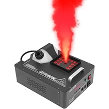 Vertical Smoke Machine Fog Machine with LED Lights, 1500W 24 LED Colorful Stage Fog Machine with DMX & Remote Control, 10000cfm DJ Fogger Machine for Wedding, Halloween, Theatre, Stage Show