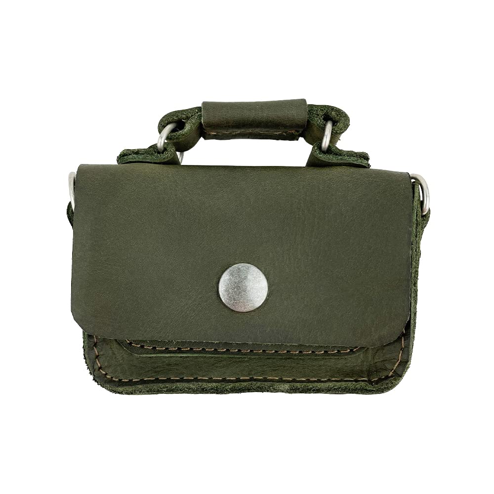 Hide & Drink, Leather Mini Briefcase Card Holder, Holds Up to 10 Cards Plus Folded Bills, Case, Cash Organizer, Handmade