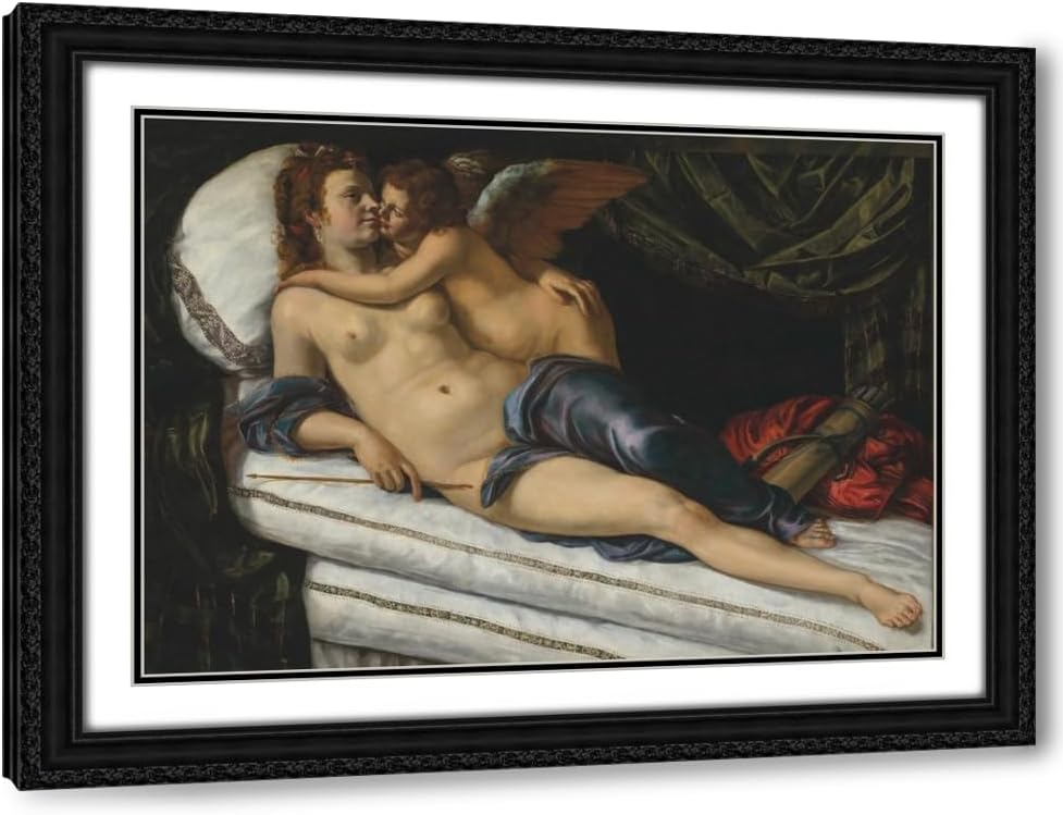 ArtDirect Venus and Cupid Custom Framed Art Print Giclee Print or Canvas Options with Various Sizes and Customization by Artemisia Gentileschi