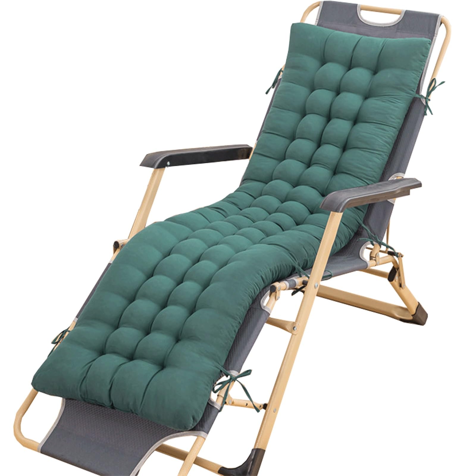uyeoco Chair Cushions,Lounge Chaise Cushion Sun Lounger Mattress with Non-Slip Back Elastic Sleeve for Garden Outdoor/Indoor/Sofa/Tatami/Car Seat/Bench(Dark Green,100x45x8cm)