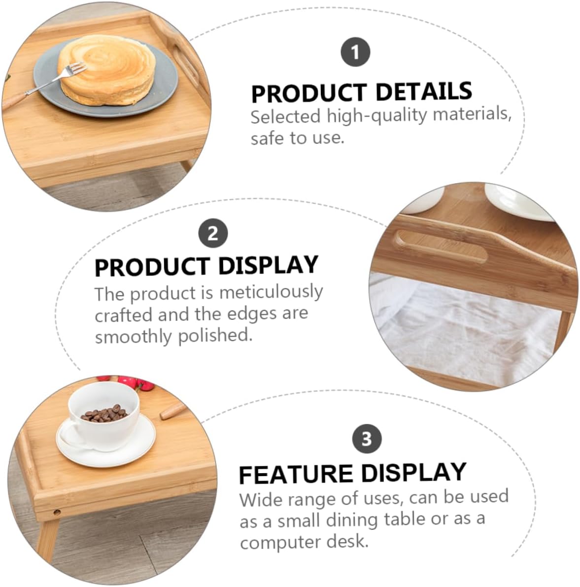 ARTIBETTER Simple Foldable Desk Multi-Functional Bed Table for Breakfast Laptop Use and Snacks Compact Design Sturdy Legs for Easy Storage and Portability