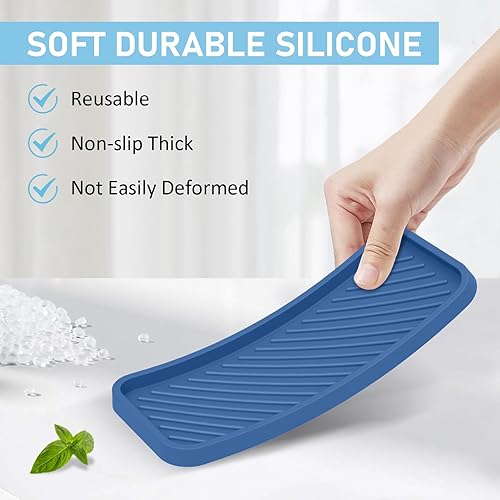 Miniatura 3 de Soporte de esponja de silicona para fregadero de cocina, 2 piezas más gruesas, bandeja para fregadero de cocina