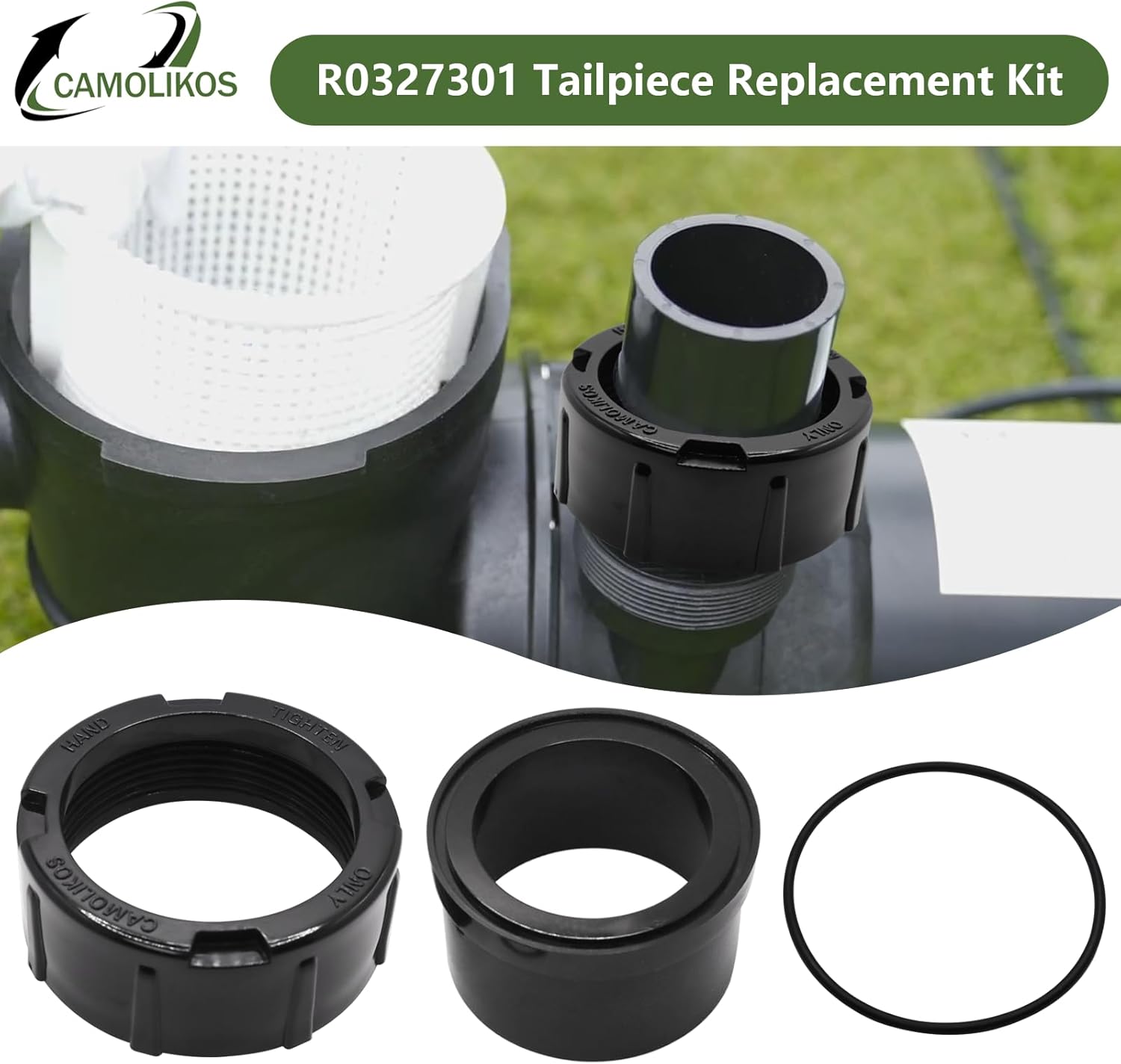 R0327301 Tailpiece Replacement Kit Compatible with Zodiac Jandy FHPM FloPro Series 2Inch by 2Inch (2-Pack)