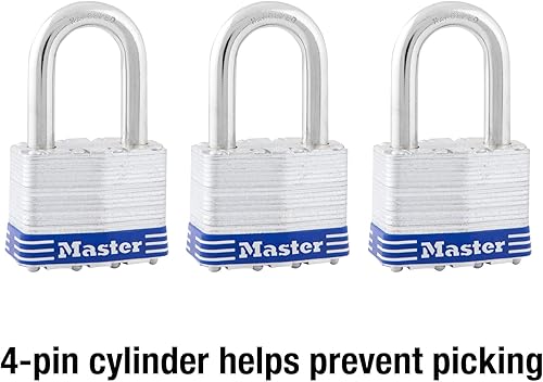 Miniatura 6 de Master Lock 5DLF - Candado para exteriores con llave, 1 paquete, color plateado
