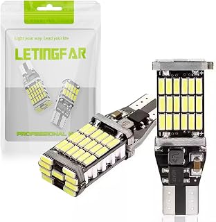 T16 LED バックランプ ホワイト 1200ルーメン 6000K 45連 12V 無極性 50000時間以上寿命 後退灯 バックライト (ホワイト(2個セット))