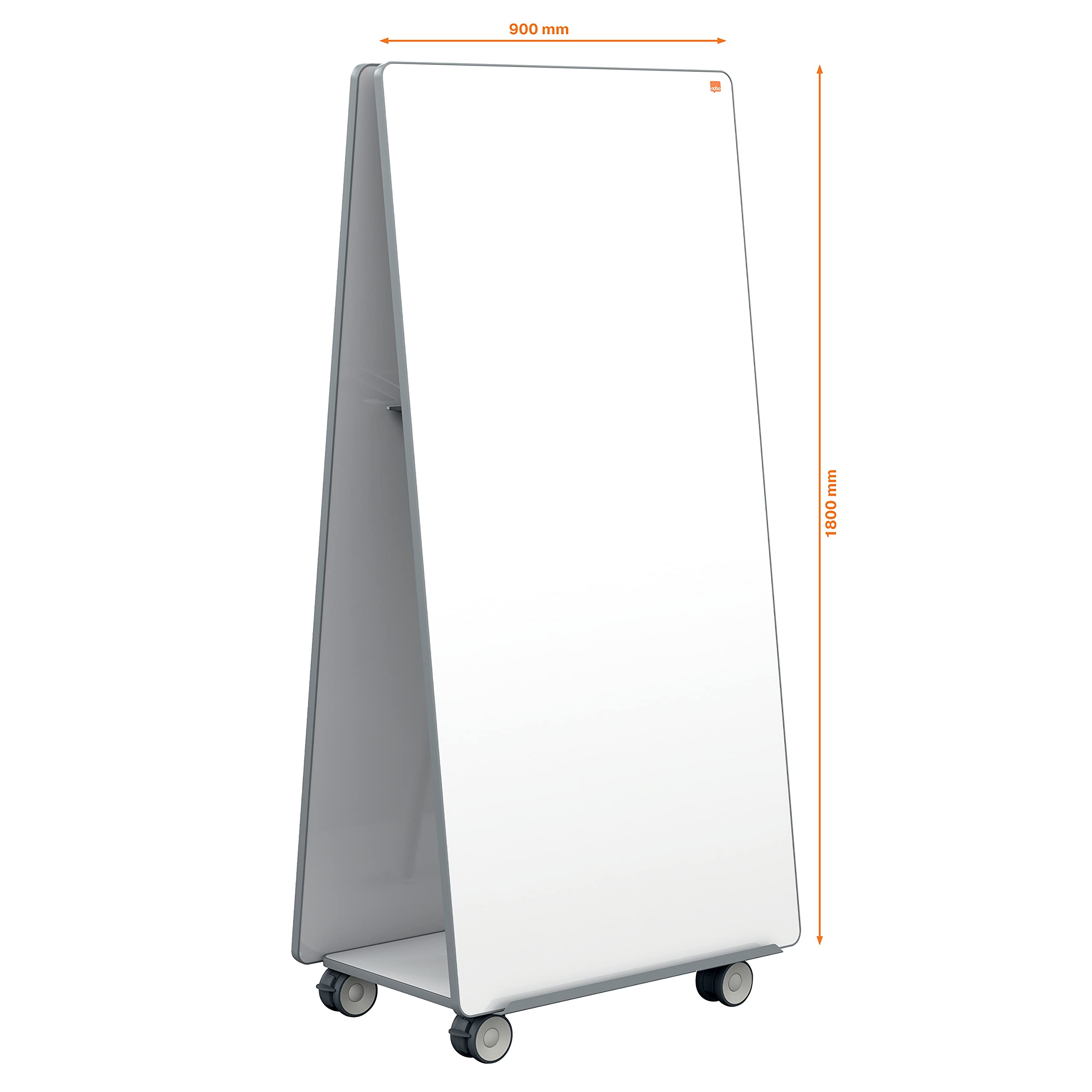 Nobo Mobiles Whiteboard-System, 900 x 1800 mm, mobiler Sockel, 2 x magnetische Whiteboards aus Stahl & Zubehör, Move & Meet System, 1915560