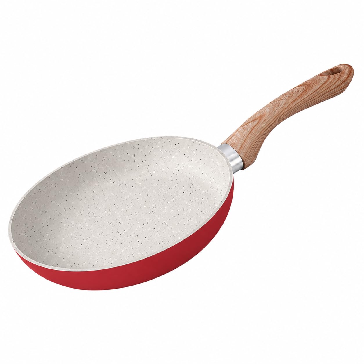 Frigideira Cerâmica Antiaderente 24cm Indução Cabo Soft Touch (Vermelha)