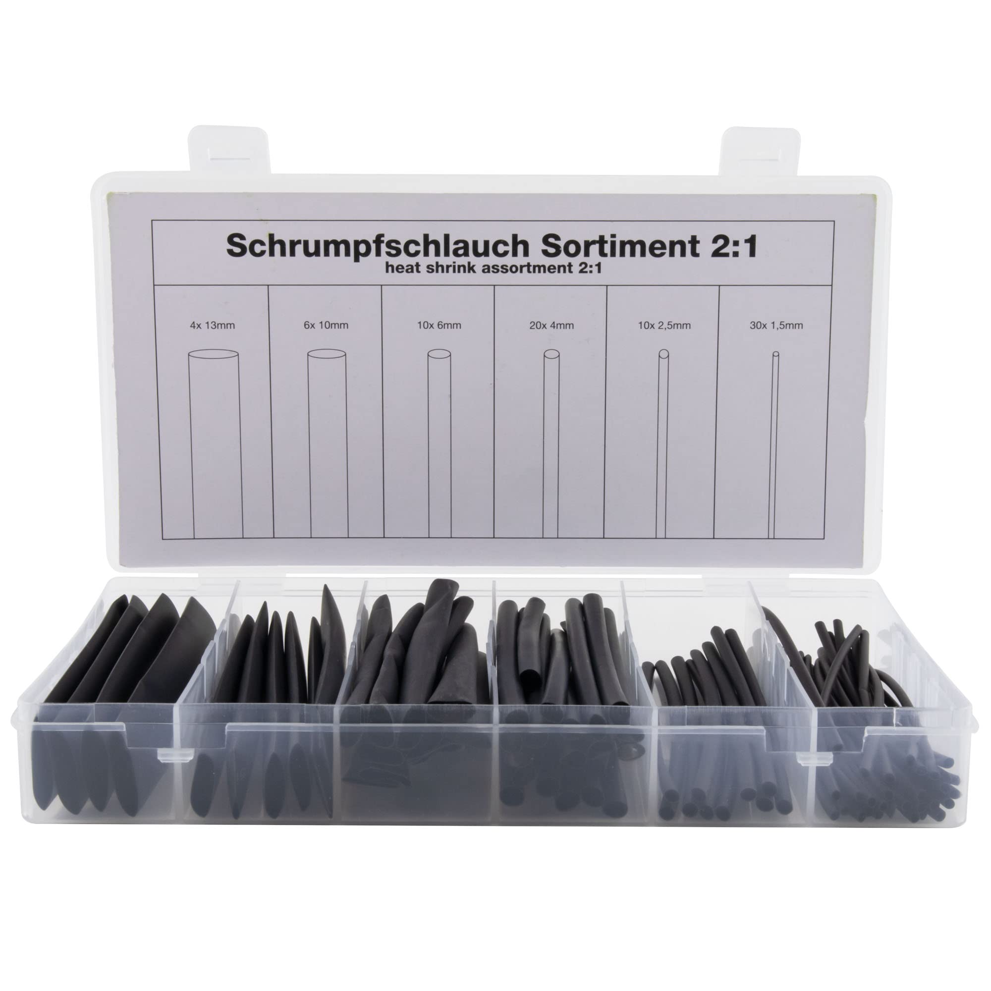 SeKi 2:1-Piece Hot Shrink Tubing White Assortment 80 Pieces In 6 Sizes
