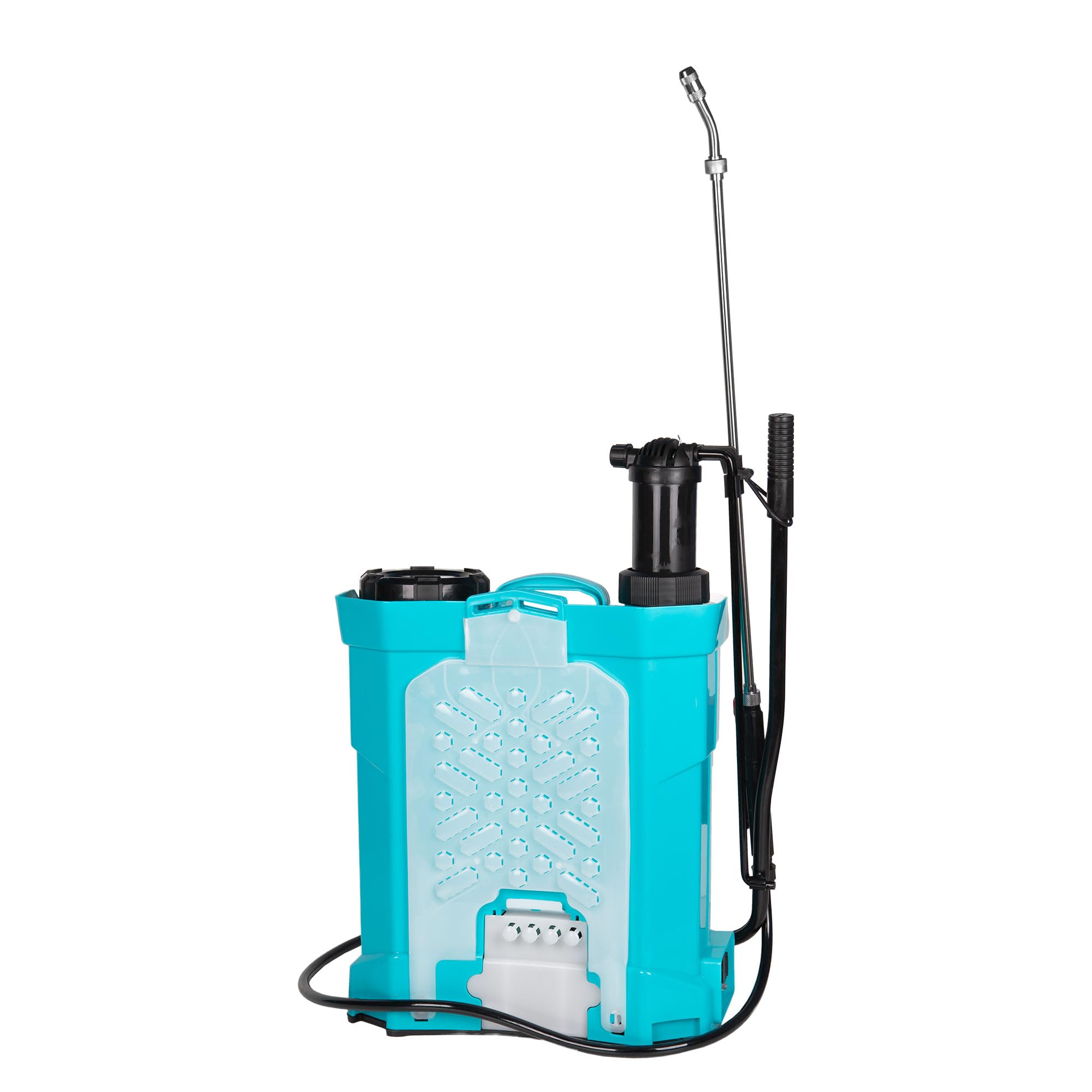Cofan Pulverizador de espalda eléctrico | Capacidad: 16 litros | Batería de litio 12 V 8Ah | Doble uso manual y automático | Lanza 60 cm | 4 Boquillas | Correas acolchadas
