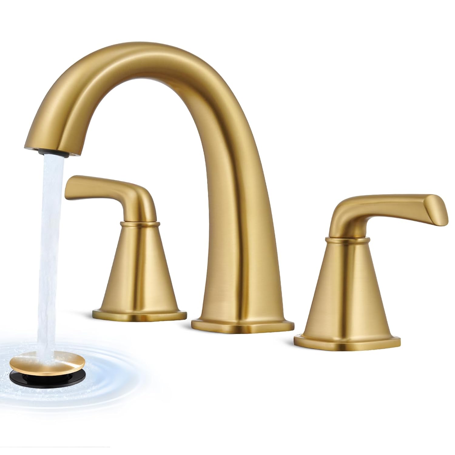 Gold Bathroom Faucet Brushed Gold Bathroom Faucet Brass Sink Faucets Bathroom Faucet 3 Hole Brushed Nickel with Pop