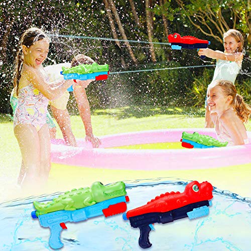 2 Pack Water Gun for Kids, Squirt Guns Water Soaker Blaster Toys Dinosaur Crocodile Gift for Boys Girls Children, Summer Swimming Pool Beach Backyard Yard Outdoor Games Outside Water Pistol Toys